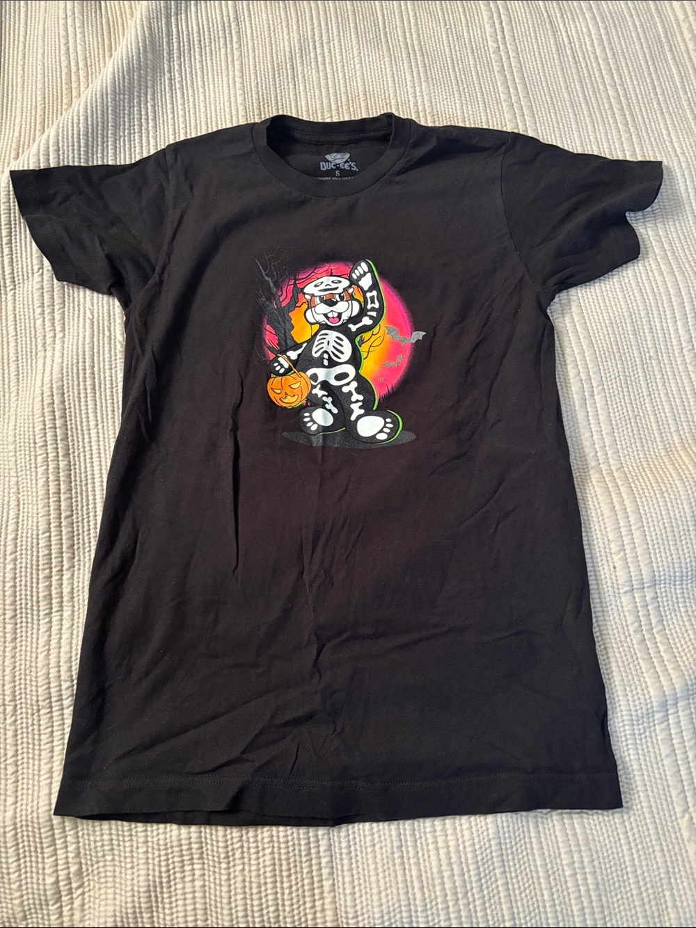 Black Graphic Halloween Skeleton Tee - Bugle Boy - Picture 1 of 4